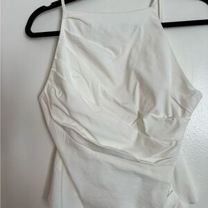 Zara White High-Neck Draped Camisole S